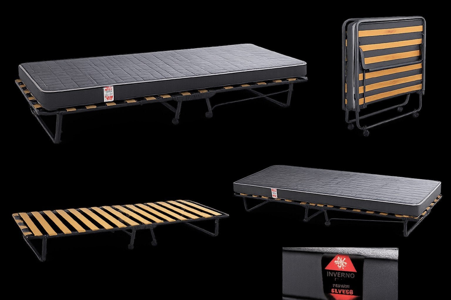 Livarno lattenbodem / stretcher, Ophalen, Verstelbaar, Eenpersoons, Zwart