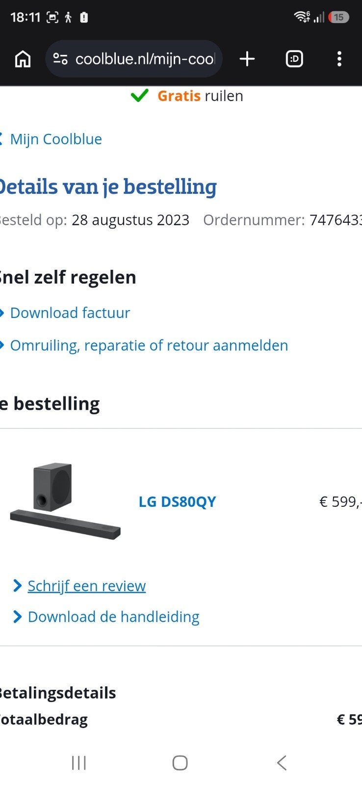 lg soundbar ds80qy zonder afstandbediening, Ophalen, Zo goed als nieuw