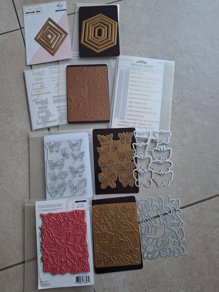 Diverse hotfoil mallen Pinkfresh Spellbinders Carlijn design, Hobby en Vrije tijd, Scrapbooking, Ophalen of Verzenden, Nieuw, Frame of Mal