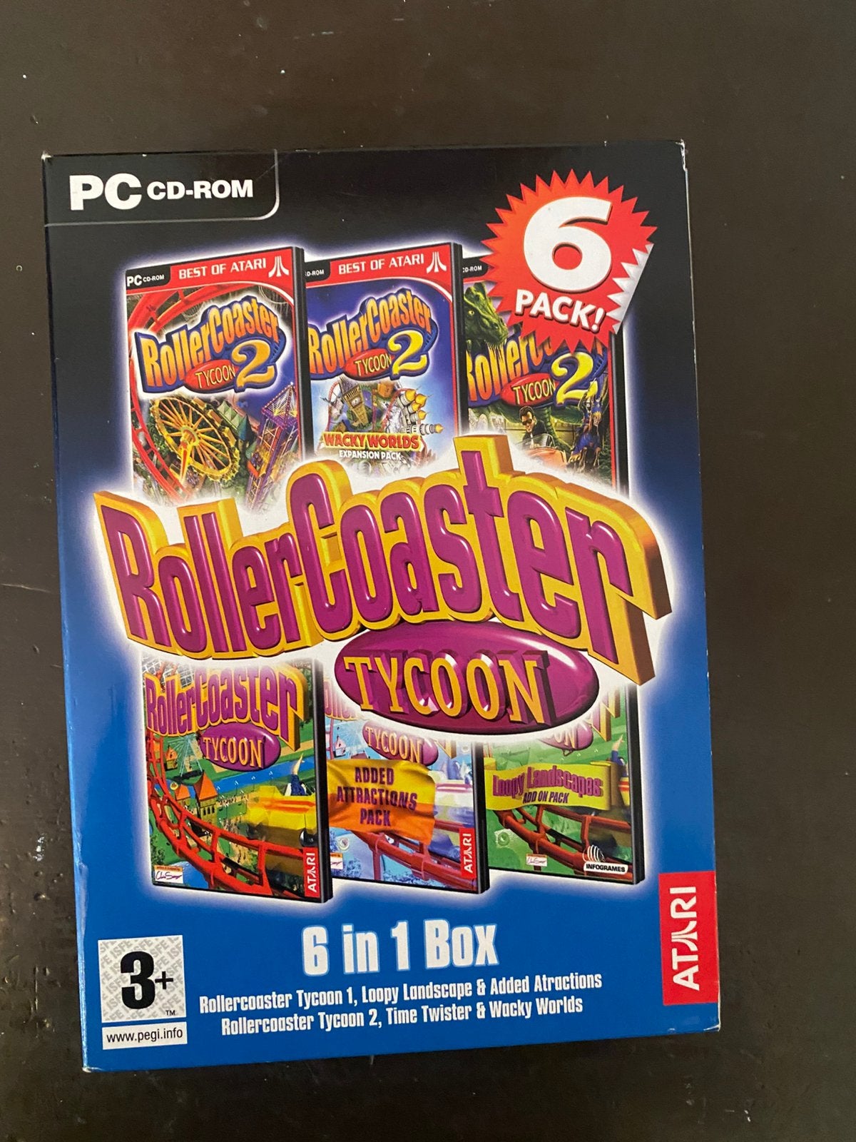 PC Game: RollerCoaster Tycoon 1 en 2 (6-Pack)  (Atari), 1 speler, Ophalen of Verzenden, Zo goed als nieuw, Vanaf 3 jaar
