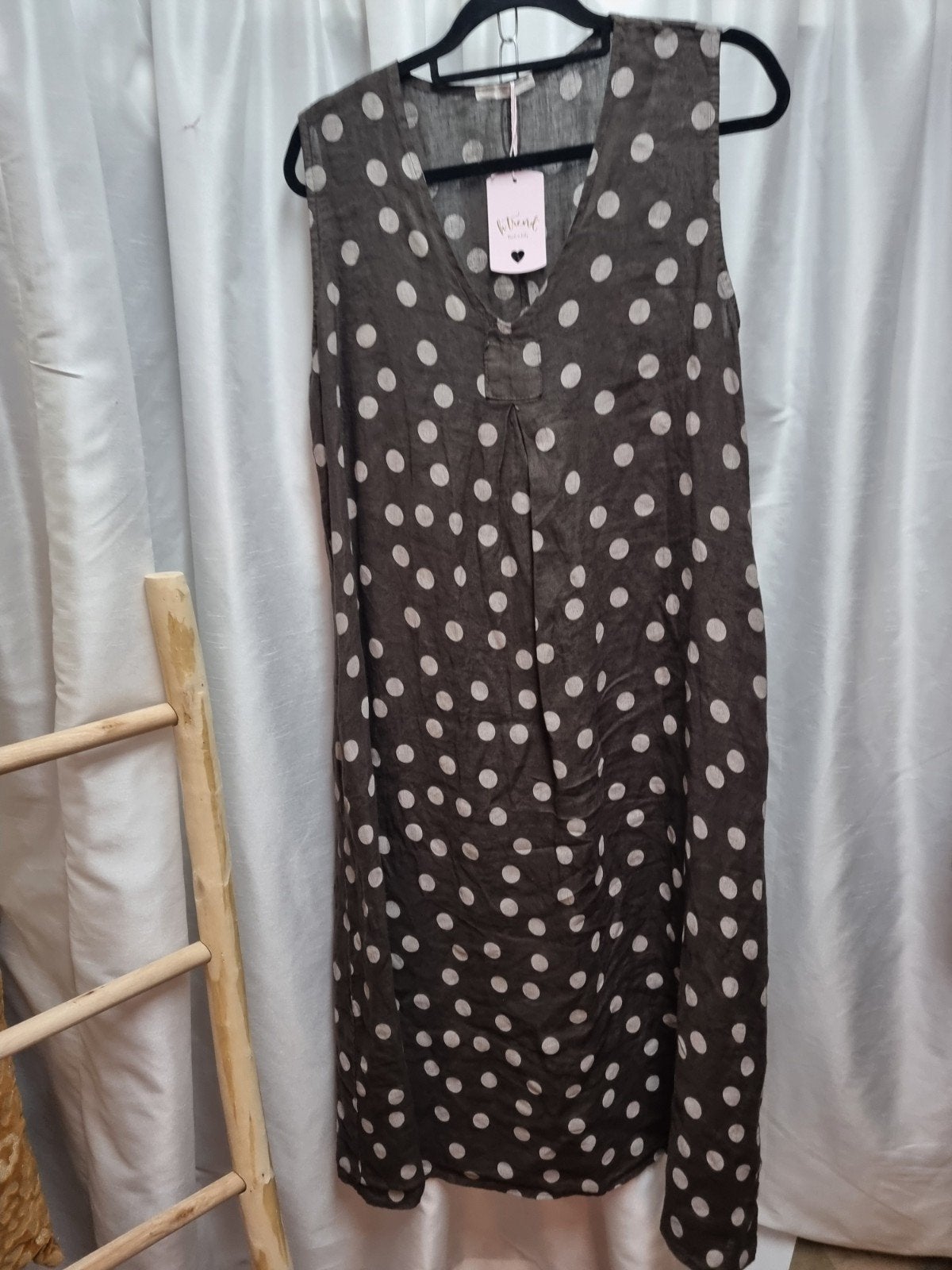 Sale linnen jurk 3 variaties, Ophalen of Verzenden, Nieuw, Bruin, Onder de knie