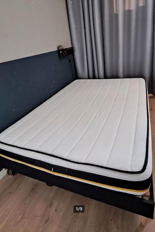Bed Sleepfit Boxspring 140x210 + Active Schuim Matras, Ophalen, Gebruikt, Tweepersoons, 140 cm