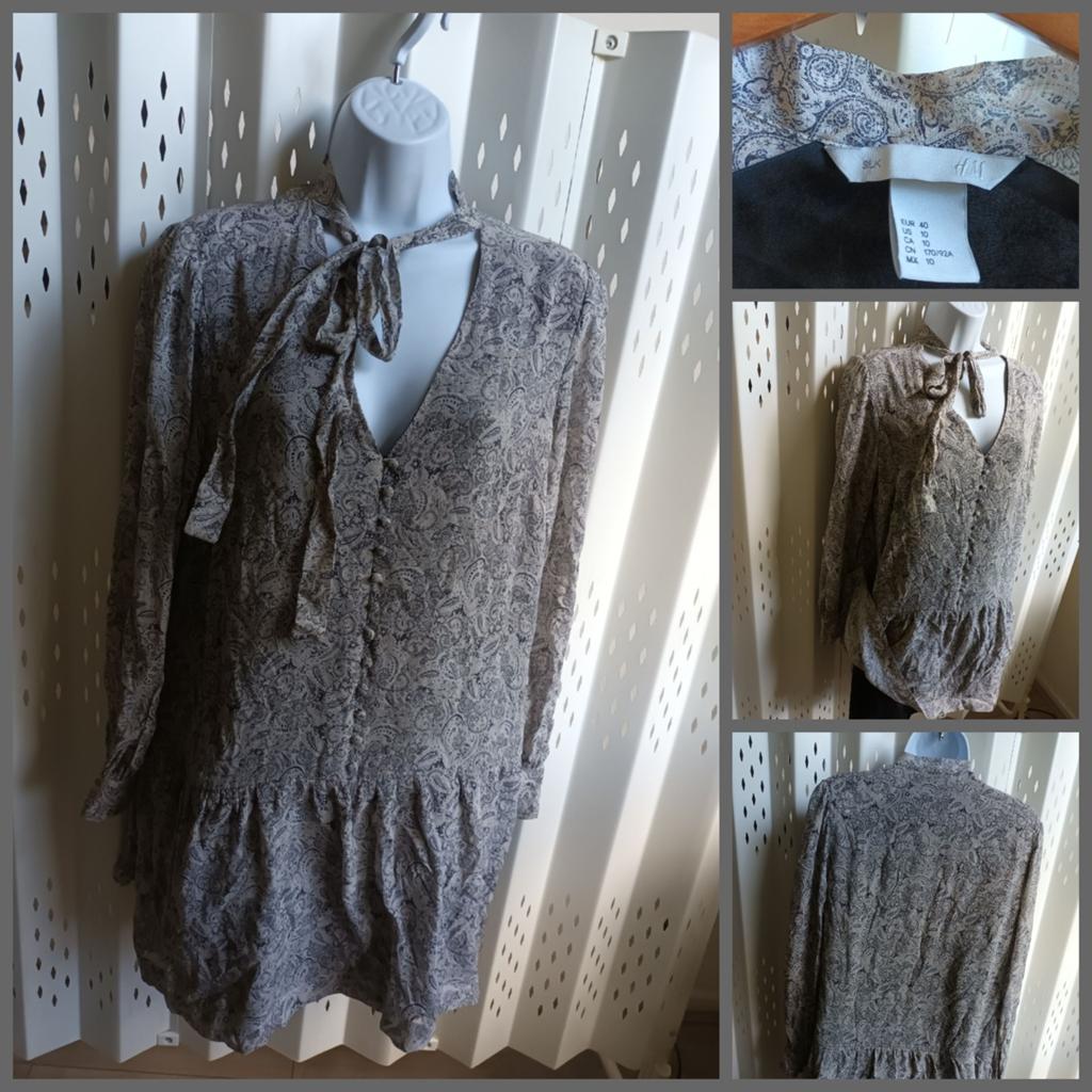 H&M SILK Zijden Tuniek Jurk met Paisley Print - Maat 40, Kleding | Dames, Maat 38/40 (M), H&M, Ophalen of Verzenden, Zo goed als nieuw