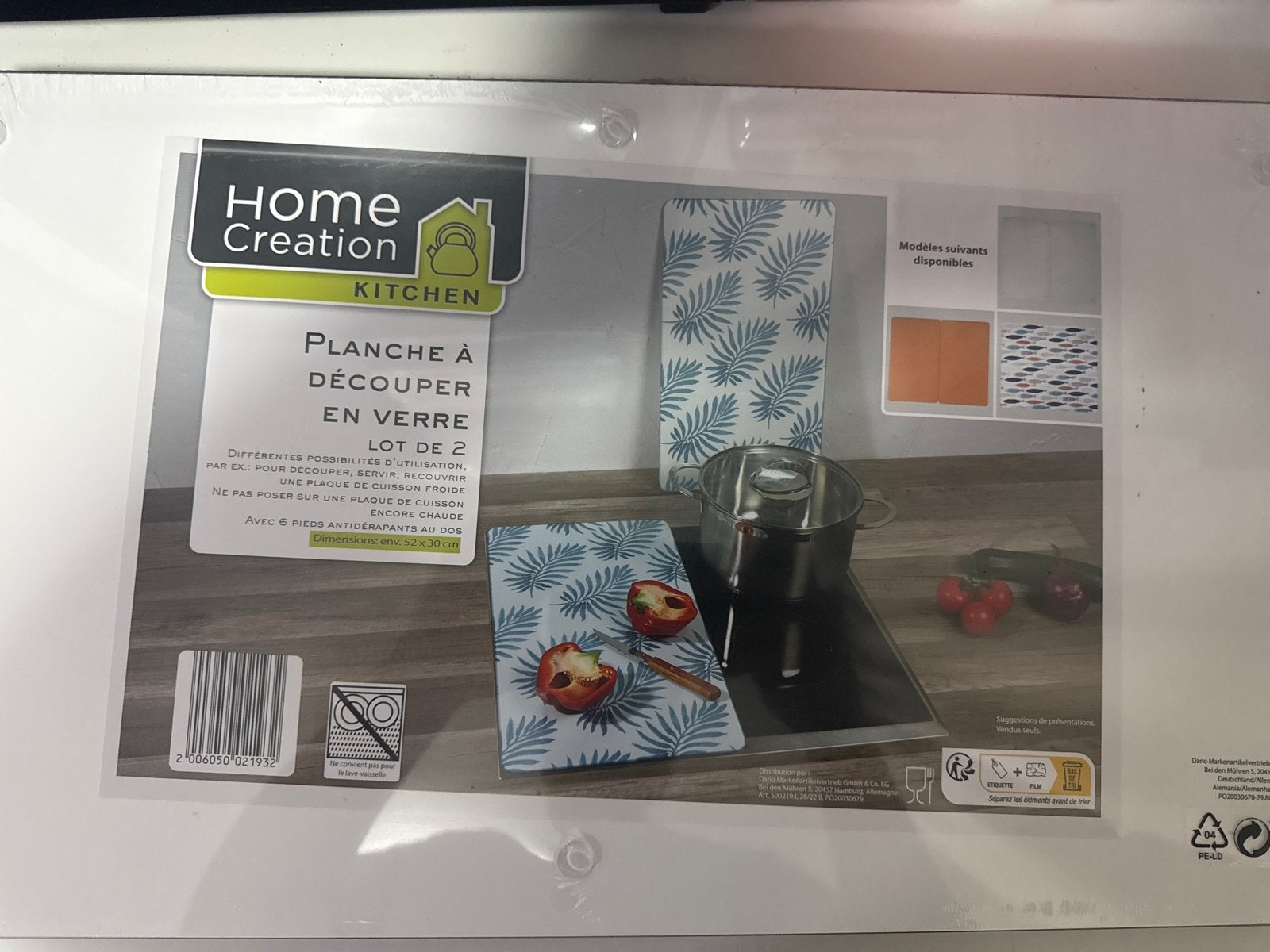 3 Nieuwe Home Creation Glazen Snijplanken, Ophalen, Snij-/serveerplank, Nieuw, Overige merken