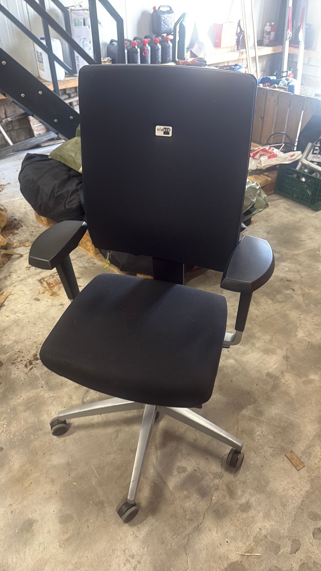 Bureaustoel Viasit, Huis en Inrichting, Bureaustoelen, Ophalen, Gebruikt, Zwart, Bureaustoel