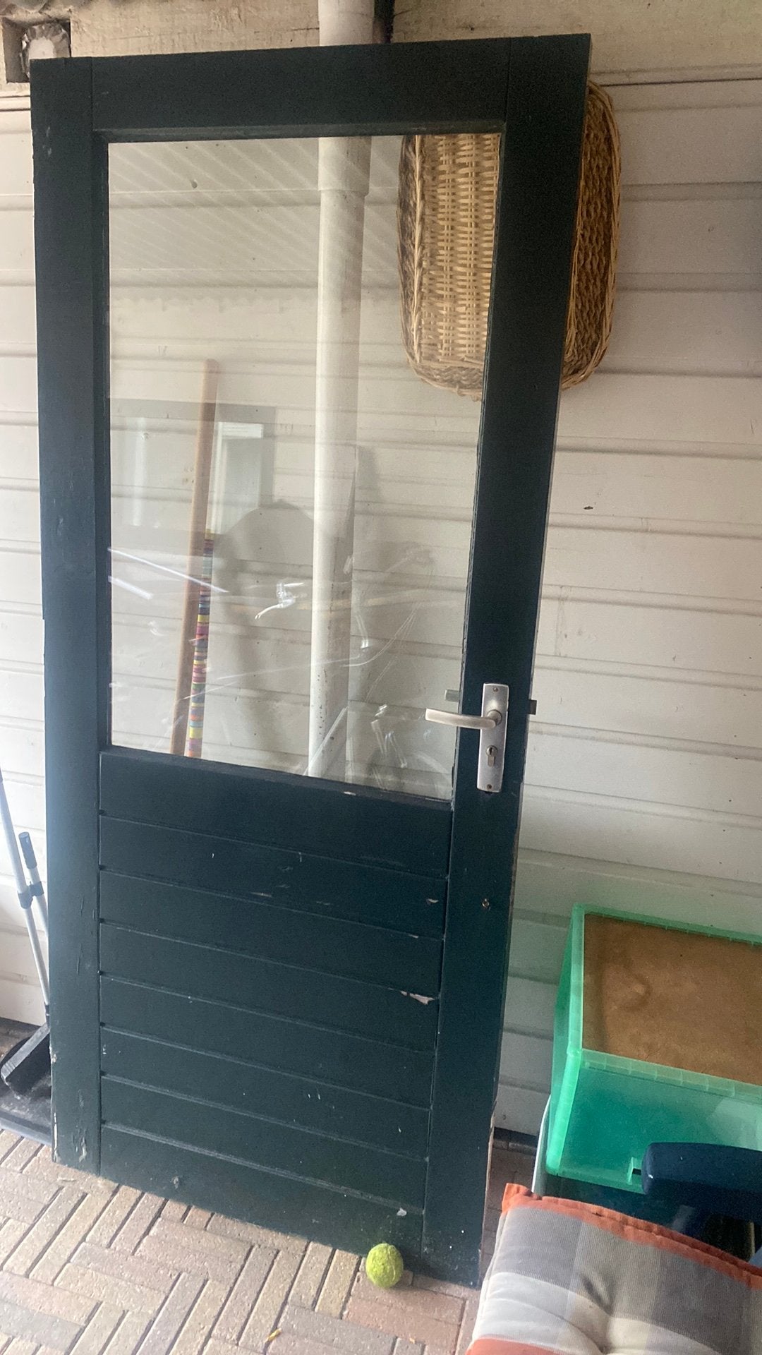 Hard houten deur, Ophalen, Gebruikt, 80 tot 100 cm, Buitendeur