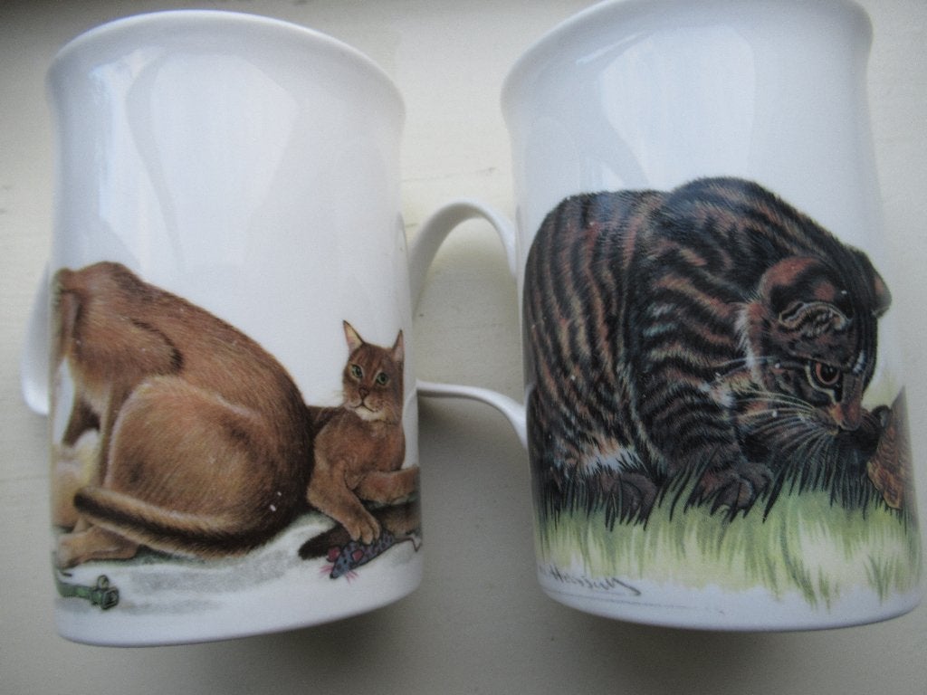 2 vintage mokken Cat/Kitten lovers, Huis en Inrichting, Ophalen of Verzenden, Porselein, Overige stijlen, Kop(pen) en/of Schotel(s)