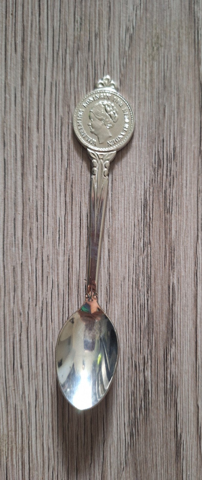 Vintage Wilhelmina lepeltje halve gulden 1929 KWF, Ophalen of Verzenden