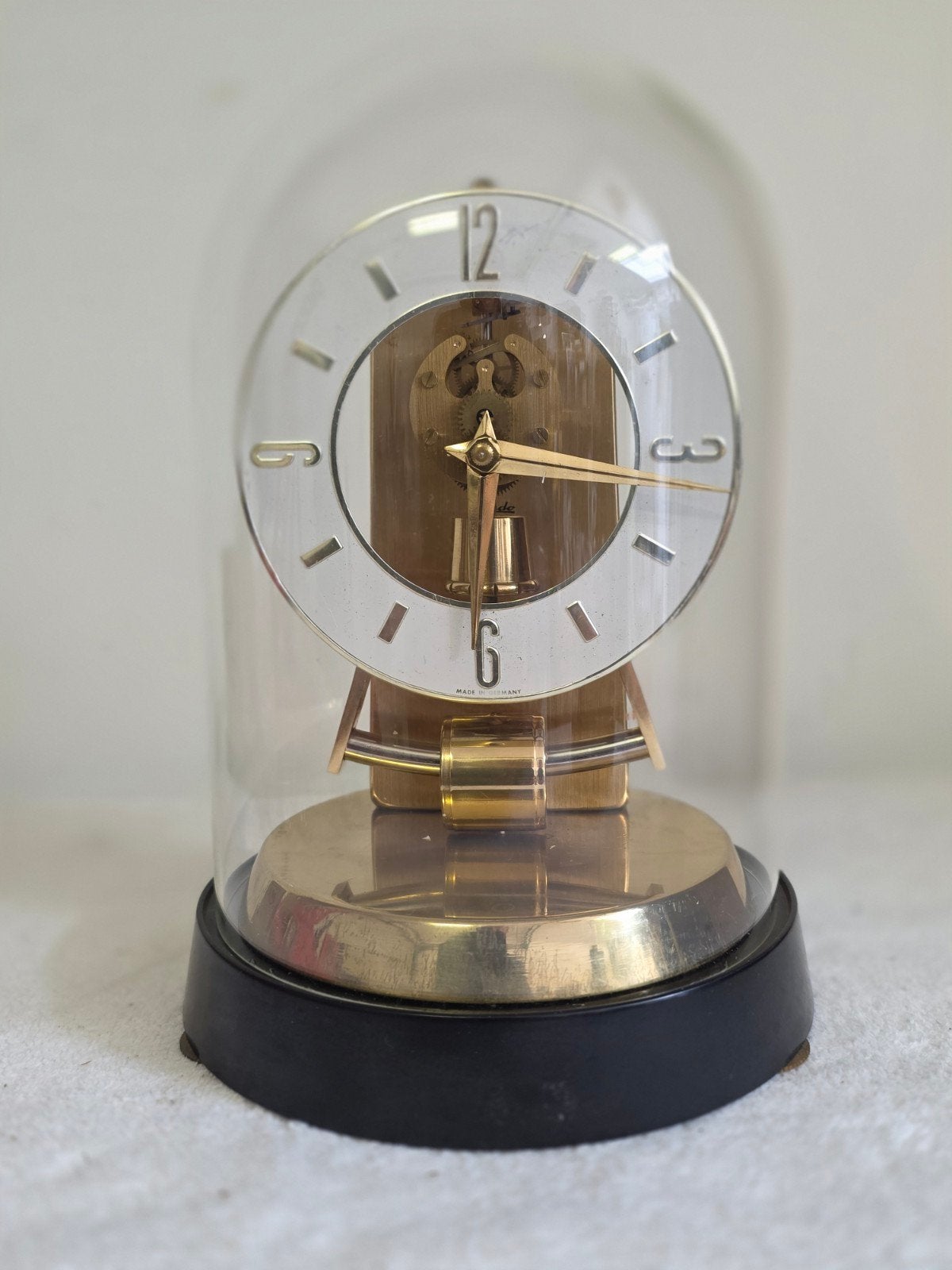 Vintage Kieninger & Obergfell Kundo Klok onder stolp, Antiek en Kunst, Ophalen of Verzenden