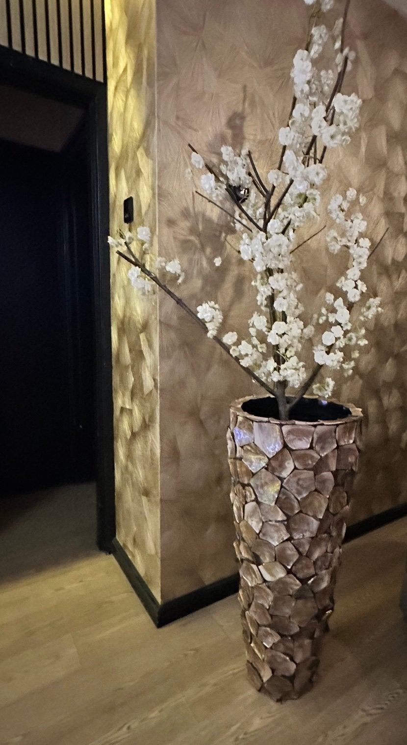 Mother Of Pearl Schelpenvaas 90 cm, Ophalen of Verzenden, Zo goed als nieuw