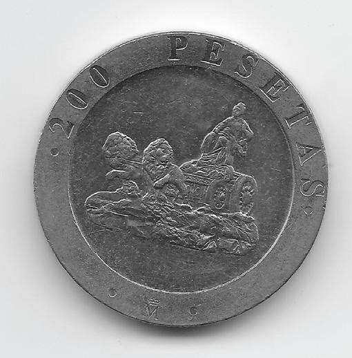 Spanje 200 pesetas 1990 KM# 855, Verzenden, Overige landen, Losse munt