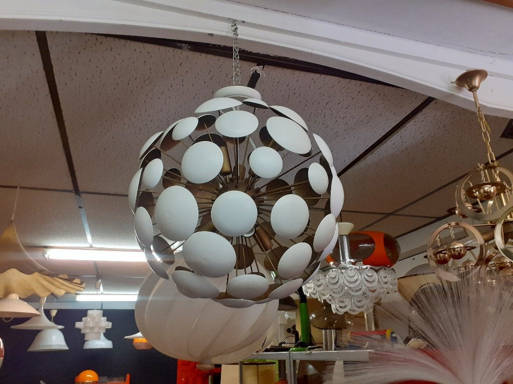sputnik jaren 90 design retro wit metaal 40 cm, Huis en Inrichting, Gebruikt, ?, Metaal, ?