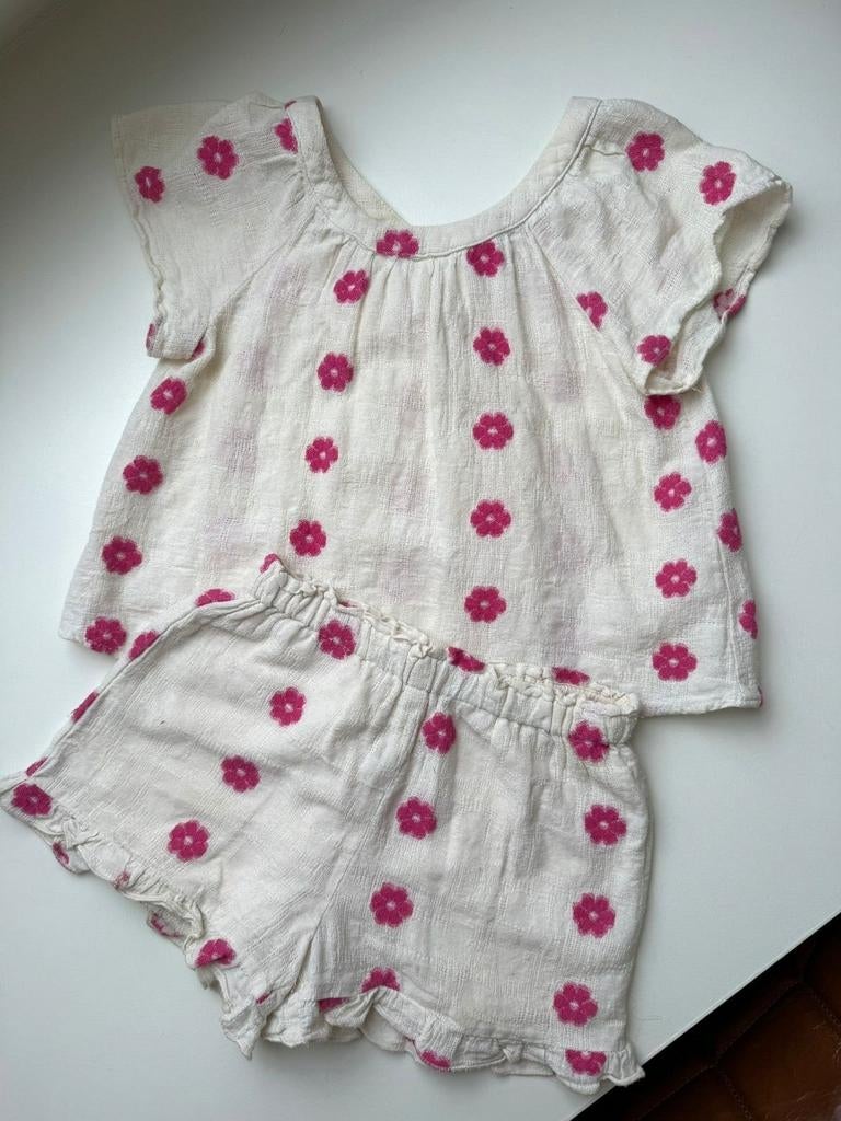 Zomer setje korte broek bloesje ZARA mt 98 104 nieuwstaat, Kinderen en Baby's, Kinderkleding | Maat 98, Meisje, Ophalen of Verzenden
