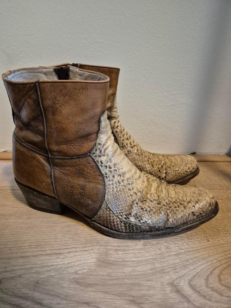 Sch22 - Bruine pythonleren Sendra laarzen maat 41 (nw €390), Kleding | Dames, Schoenen, Ophalen of Verzenden, Bruin, Lage of Enkellaarzen
