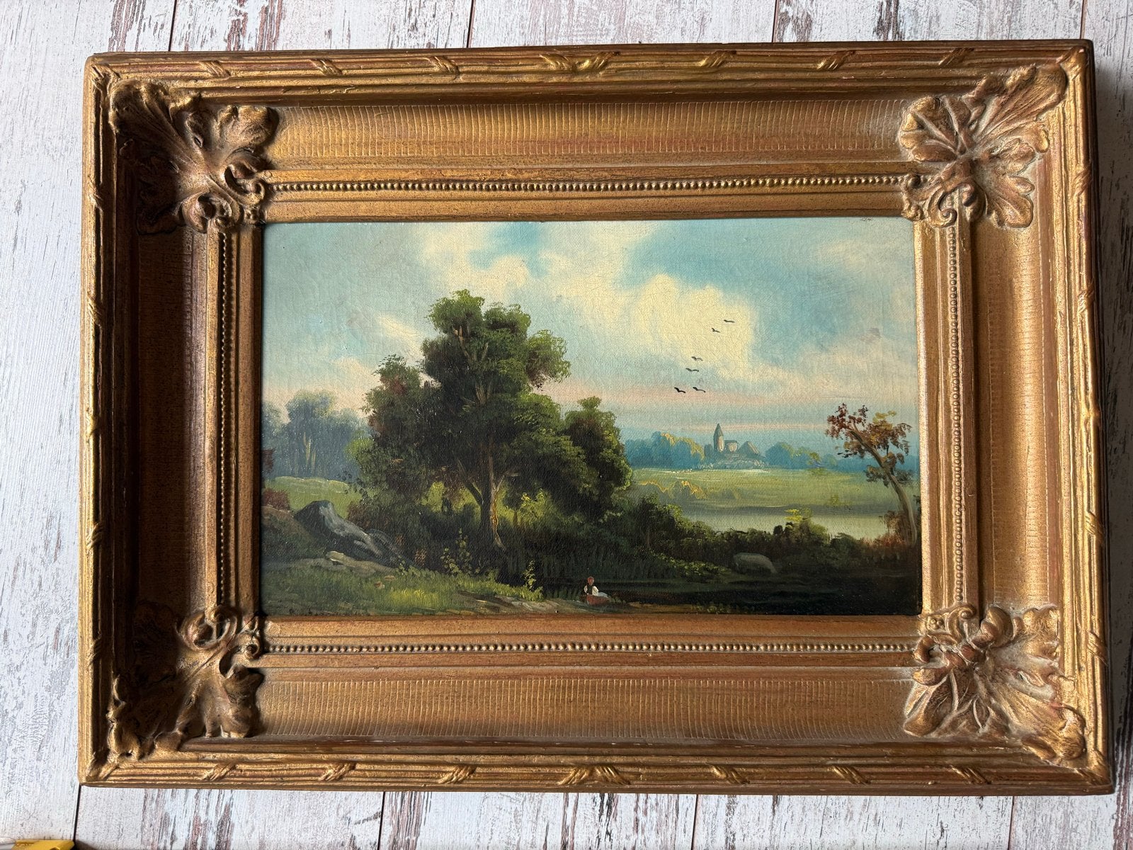 Romantisch Hollands Rivierlandschap door A. Everdingen, Antiek en Kunst, Doek, Bijzondere lijst, Ophalen of Verzenden, Landschap