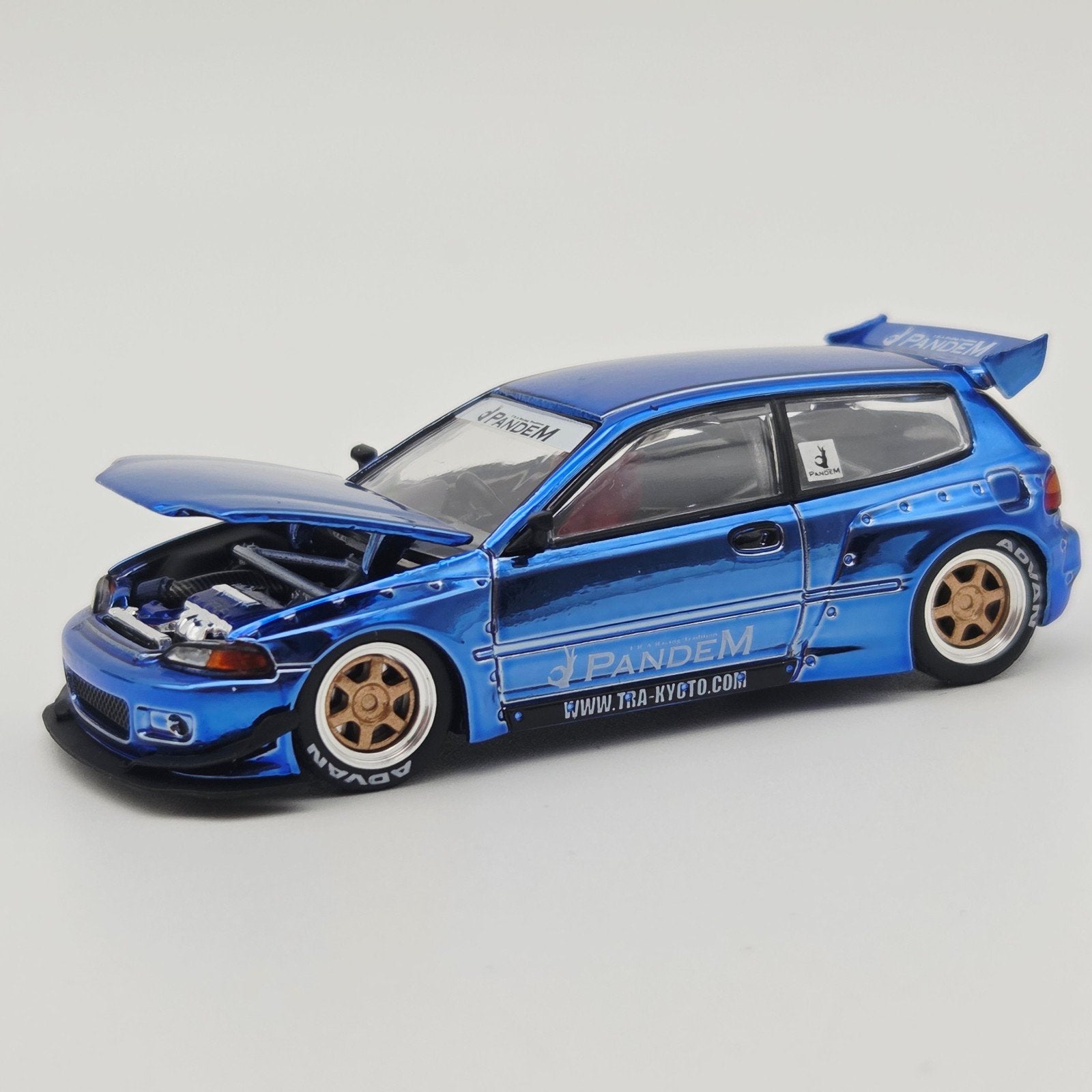 Pop Race – Pandem Civic EG6, blue chrome, Hobby en Vrije tijd, Mymodelcar@outlook.com, Auto, Ophalen of Verzenden, Pop Race