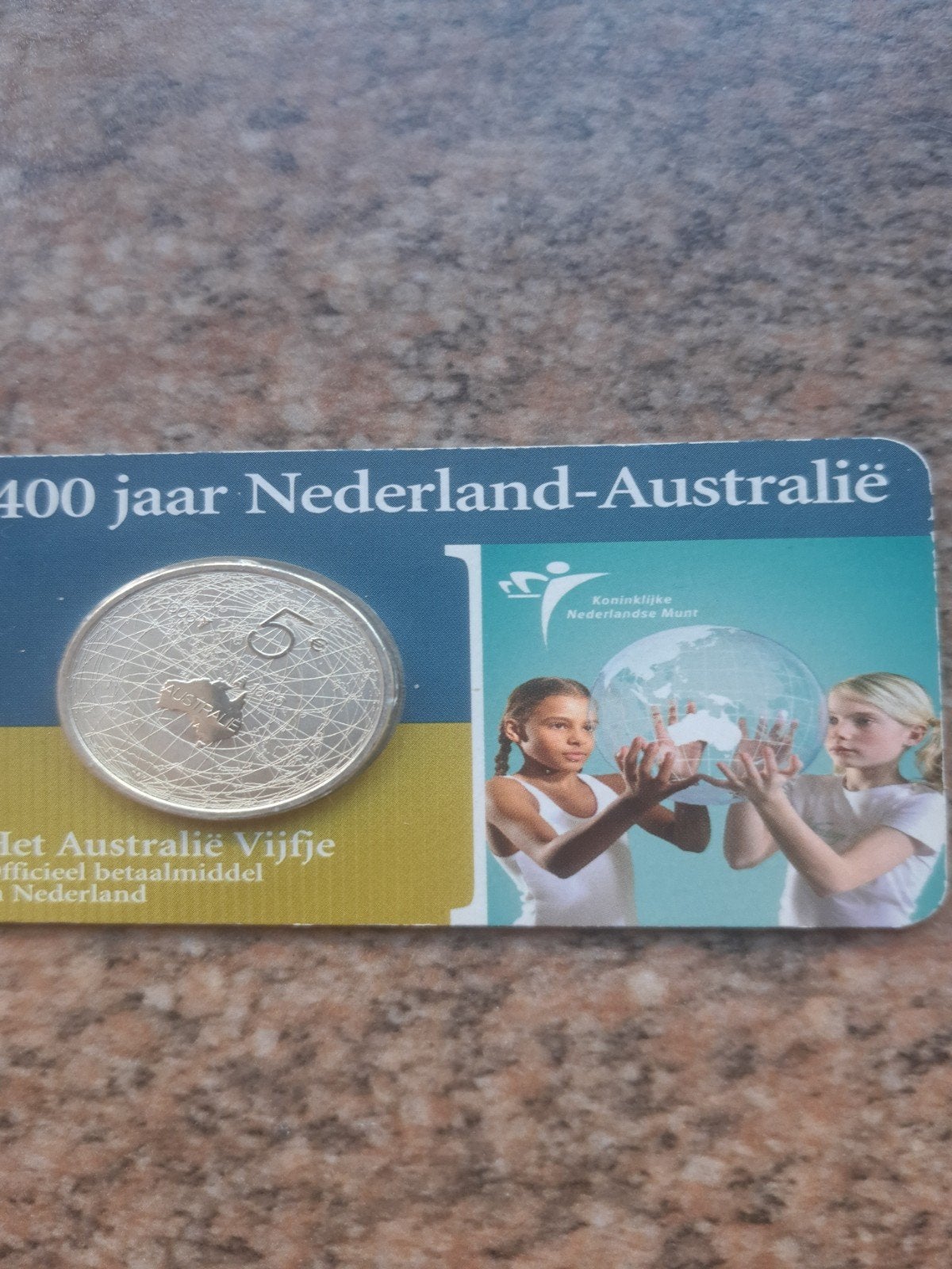 Australië Vijfje - 400 jaar Nederland-Australië munt, Postzegels en Munten, Munten | Nederland, Ophalen, Overige waardes, Losse munt