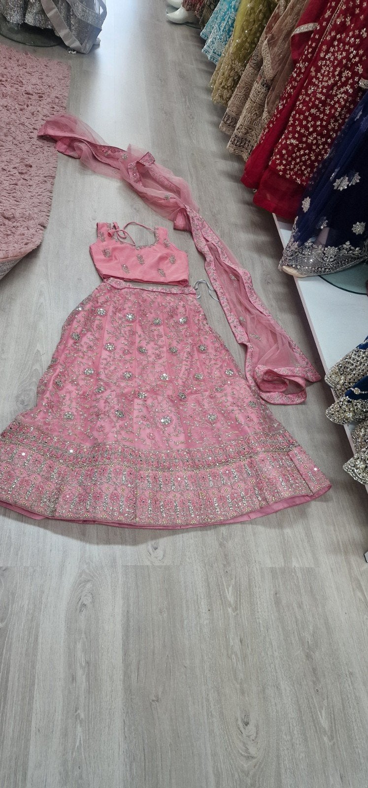 Prachtige Indiase Lehenga Choli - Diverse Kleuren, Maat 38/40 (M), Overige typen, Meerkleurig, Nieuw