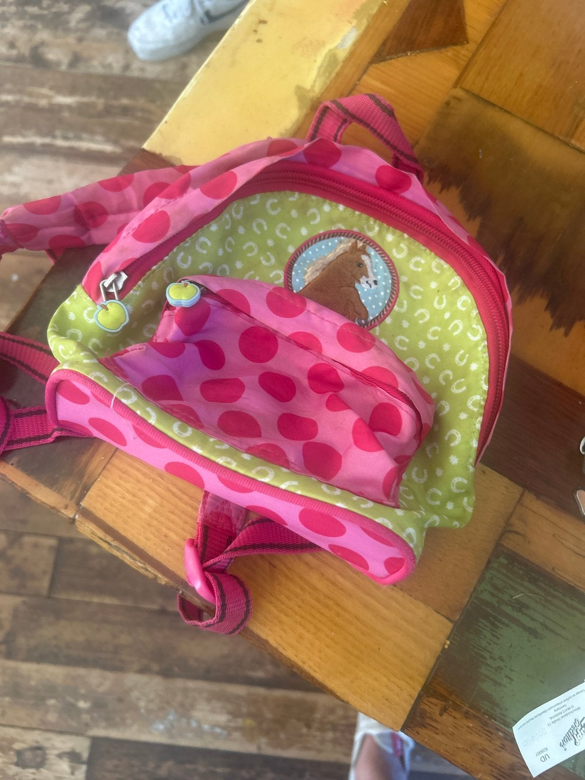 Leuke roze kinderrugzak met paardenprint, Overige merken, Gebruikt, Minder dan 30 cm, Ophalen of Verzenden