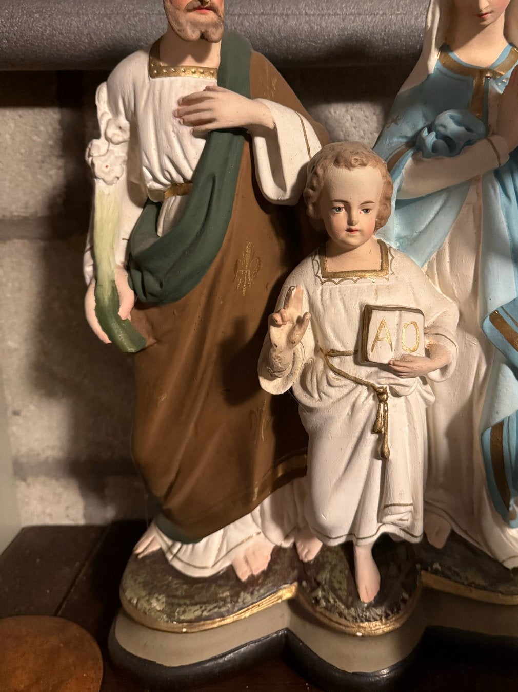 Antiek beeld Heilige Familie - Jozef, Maria en Jezus, Antiek en Kunst, Ophalen
