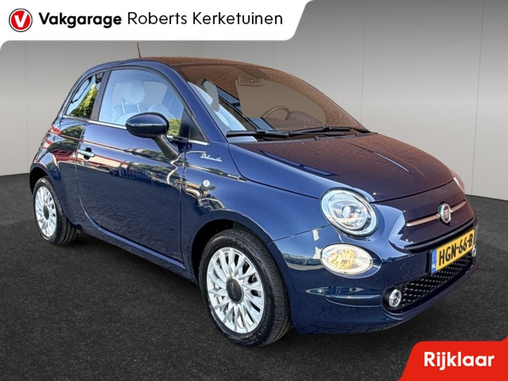 Fiat 500 1.0 Hybrid Dolcevita Panoramadak Half leder Carplay, 12 maanden, Gebruikt, Euro 6, Leder en Stof