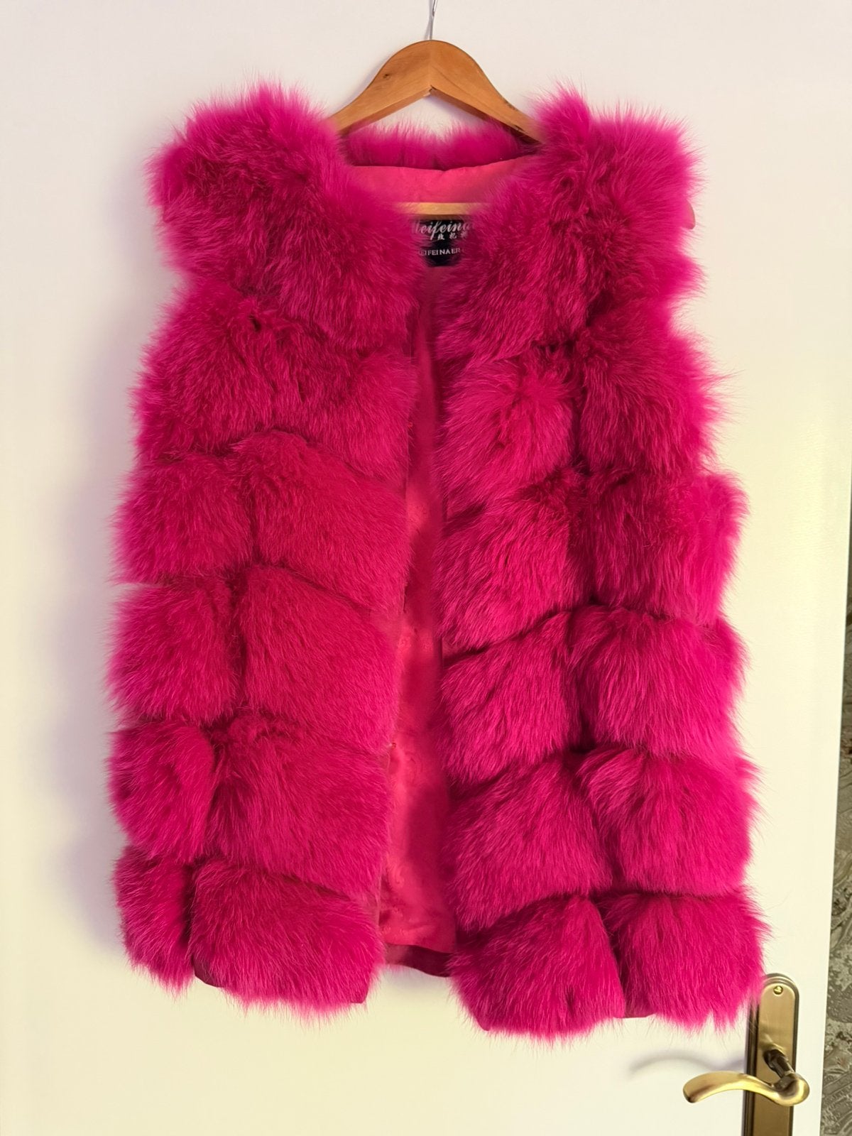 Dames bont bodywarmer maat XS roze fuchsia jas winterjas, Ophalen of Verzenden, Zo goed als nieuw, Maat 34 (XS) of kleiner, Roze