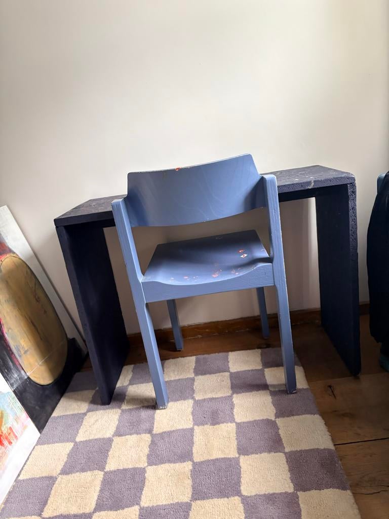 Kindertafel met stoel blauw, Ophalen, Gebruikt, 50 tot 100 cm, 100 tot 150 cm
