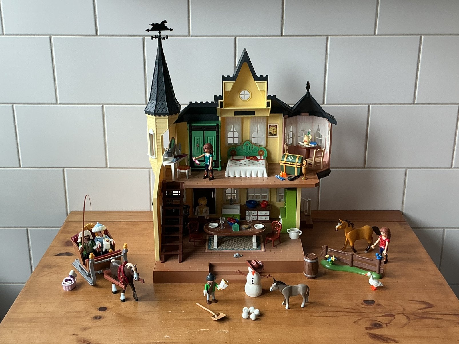 PLAYMOBIL UITGEBREID SPIRIT LUCKY’S HUIS ☃️ ☃️ SUPERSET !!, Ophalen of Verzenden, Gebruikt