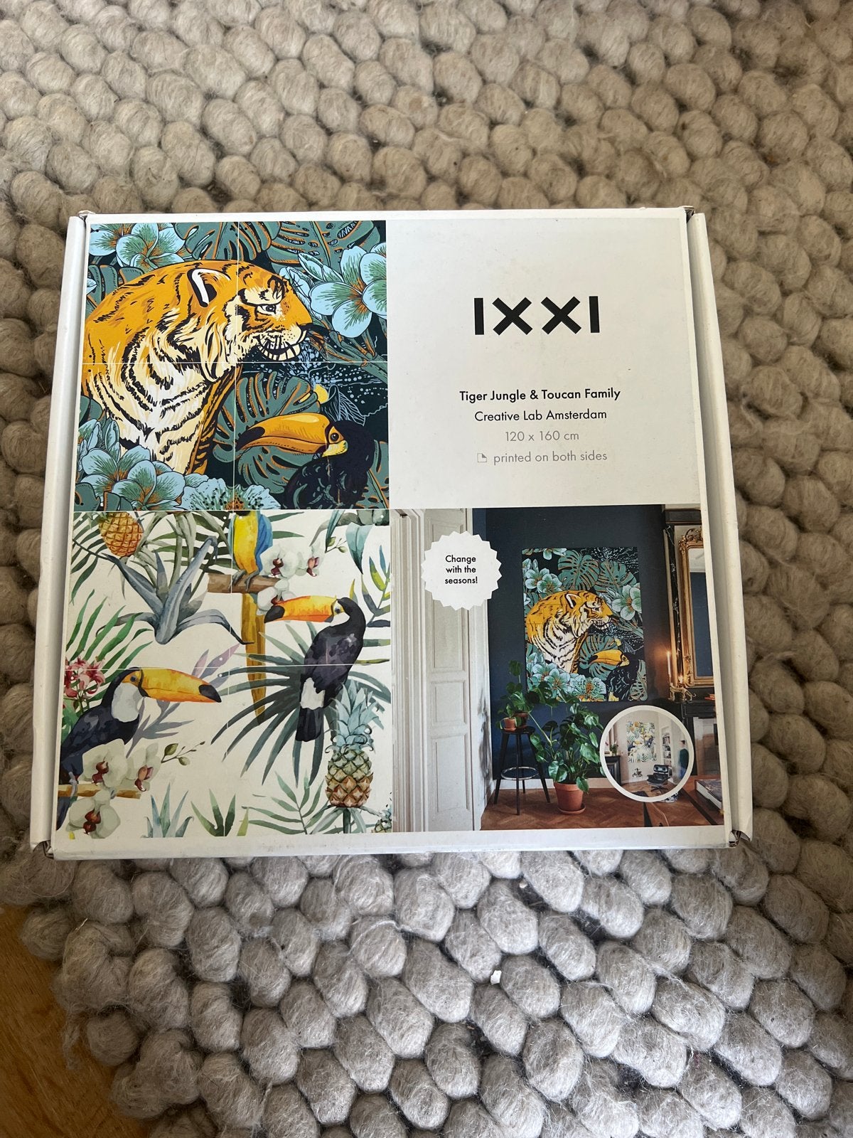 IXXI Wanddecoratie Tijger Jungle & Toekan Familie, Ophalen, Meerkleurig, Nieuw, Wandbord of Wandpaneel