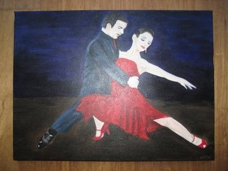 Handgeschilderd: De Tango, Ophalen, Minder dan 50 cm, Oorspronkelijke maker, Nieuw