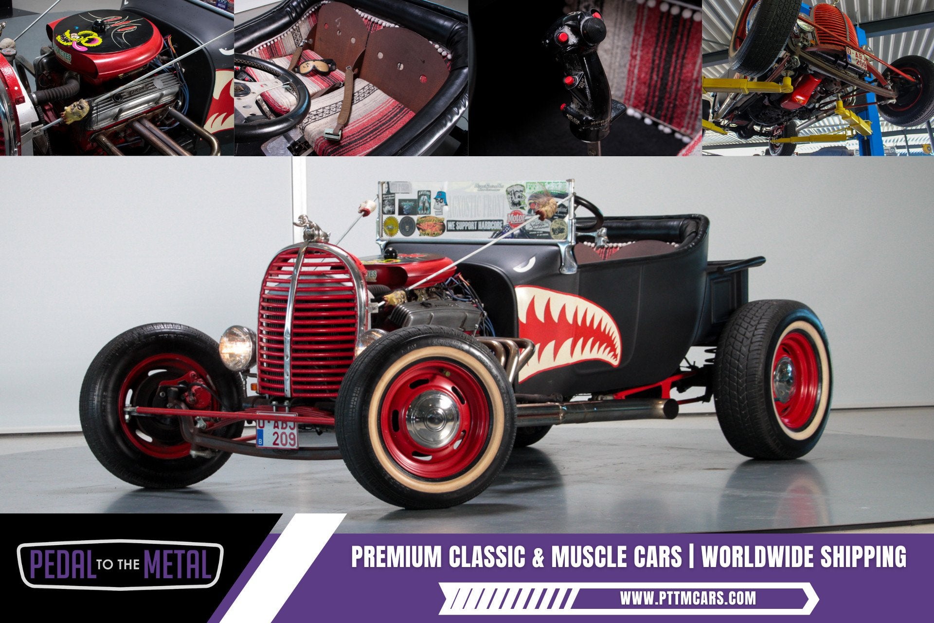 1923 Ford T-Bucket Hot Rod, Auto's, Zwart, Cabriolet, Zwart, Bedrijf