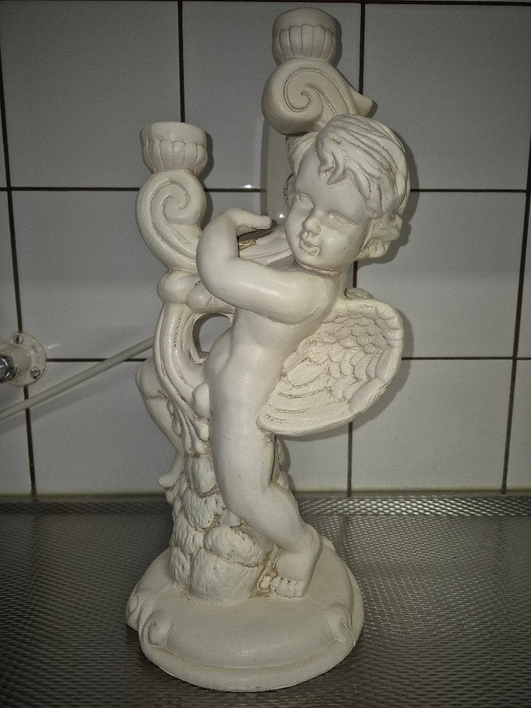 Engel met kandelaars, Ophalen of Verzenden, Gebruikt, Overige materialen, Kandelaar