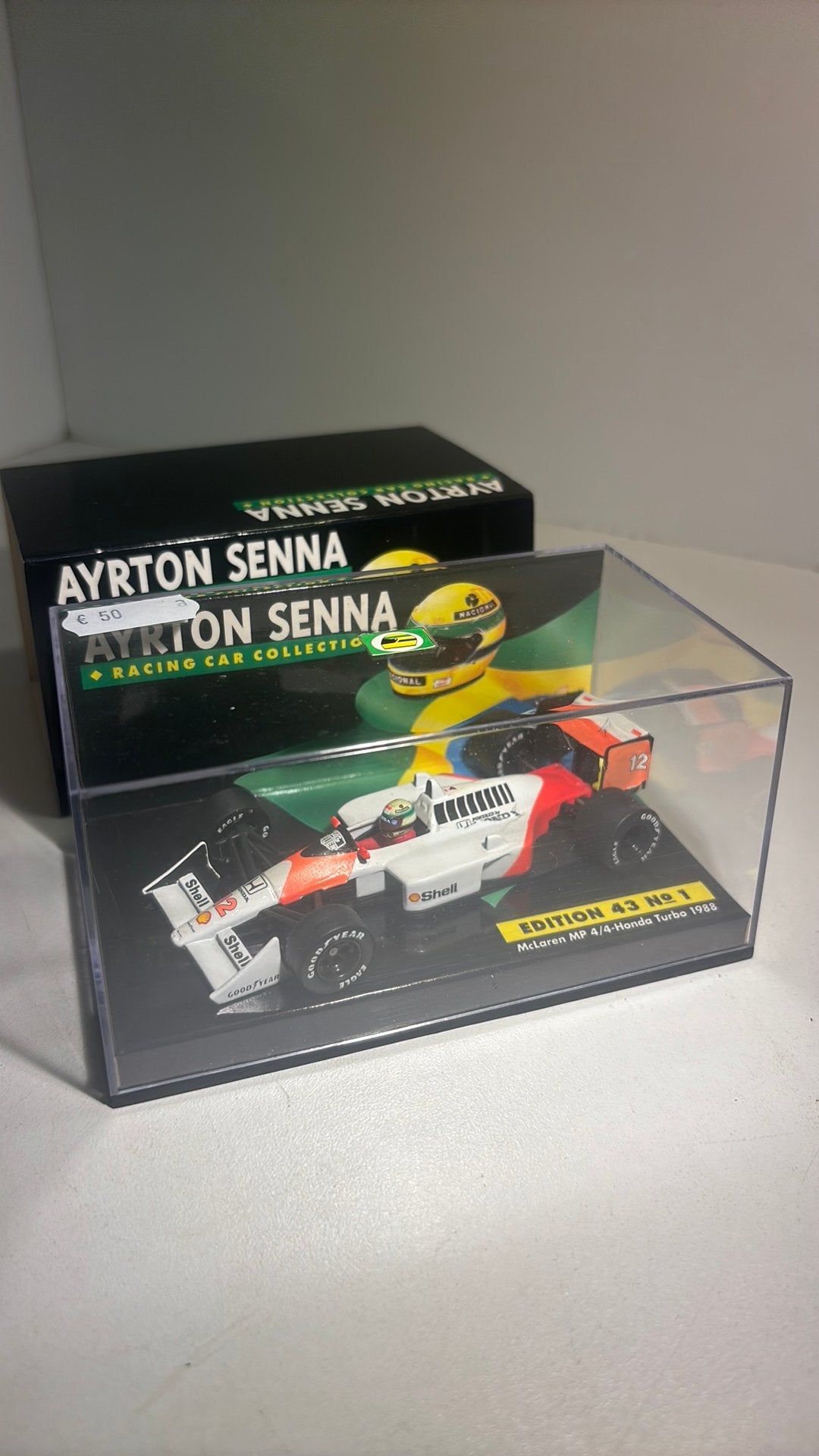 Mclaren mp4/4 honda turbo 1988 a.senna minichamps 1.43, Auto, Ophalen of Verzenden, MiniChamps, A