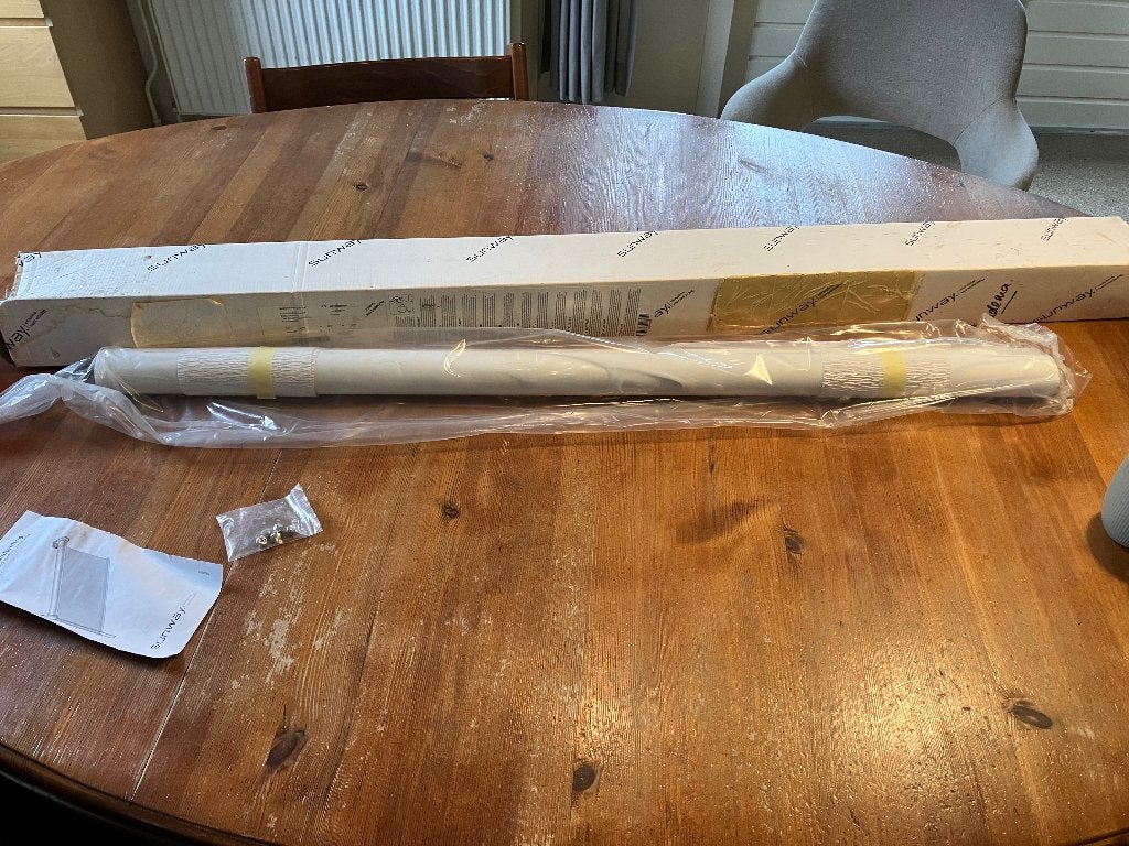 Verduisterd rolgordijn wit, 125 cm, Rolgordijn, Inclusief montageonderdelen, Wit