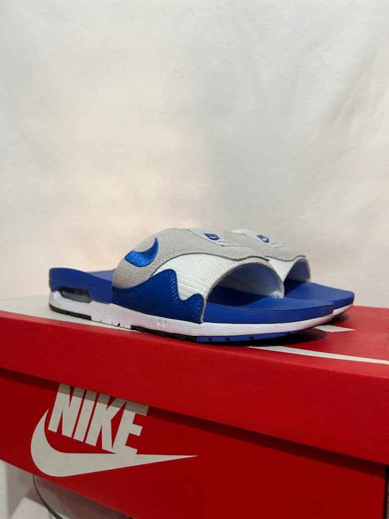 ALS NIEUW! Maat 41 - Nike Air Max 1 Slide Royal, Slippers, Overige kleuren, Verzenden, Nike