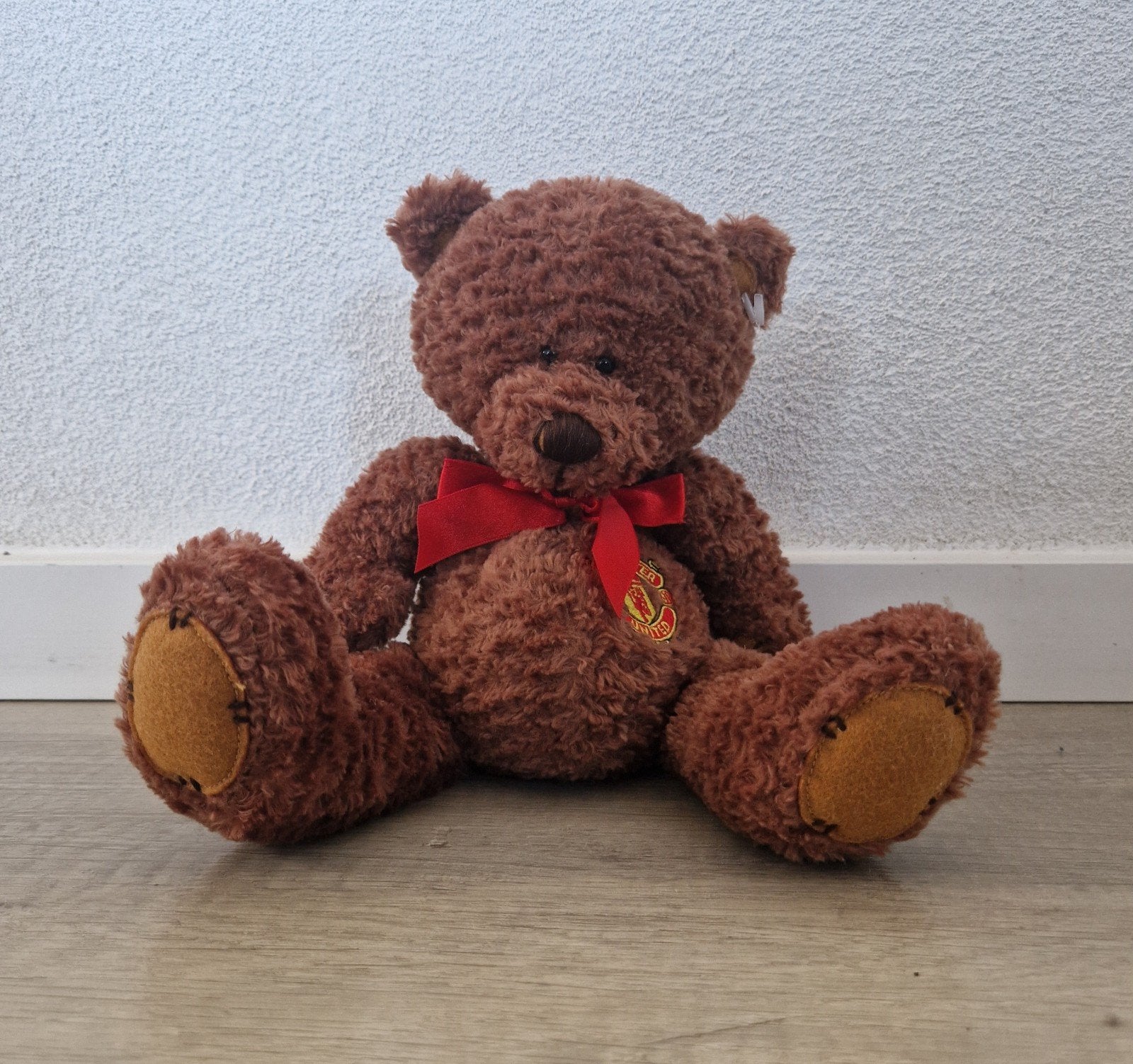 knuffel beer teddybeer manchester united voetbal bruin, Ophalen of Verzenden, Zo goed als nieuw, Stoffen beer, Overige merken