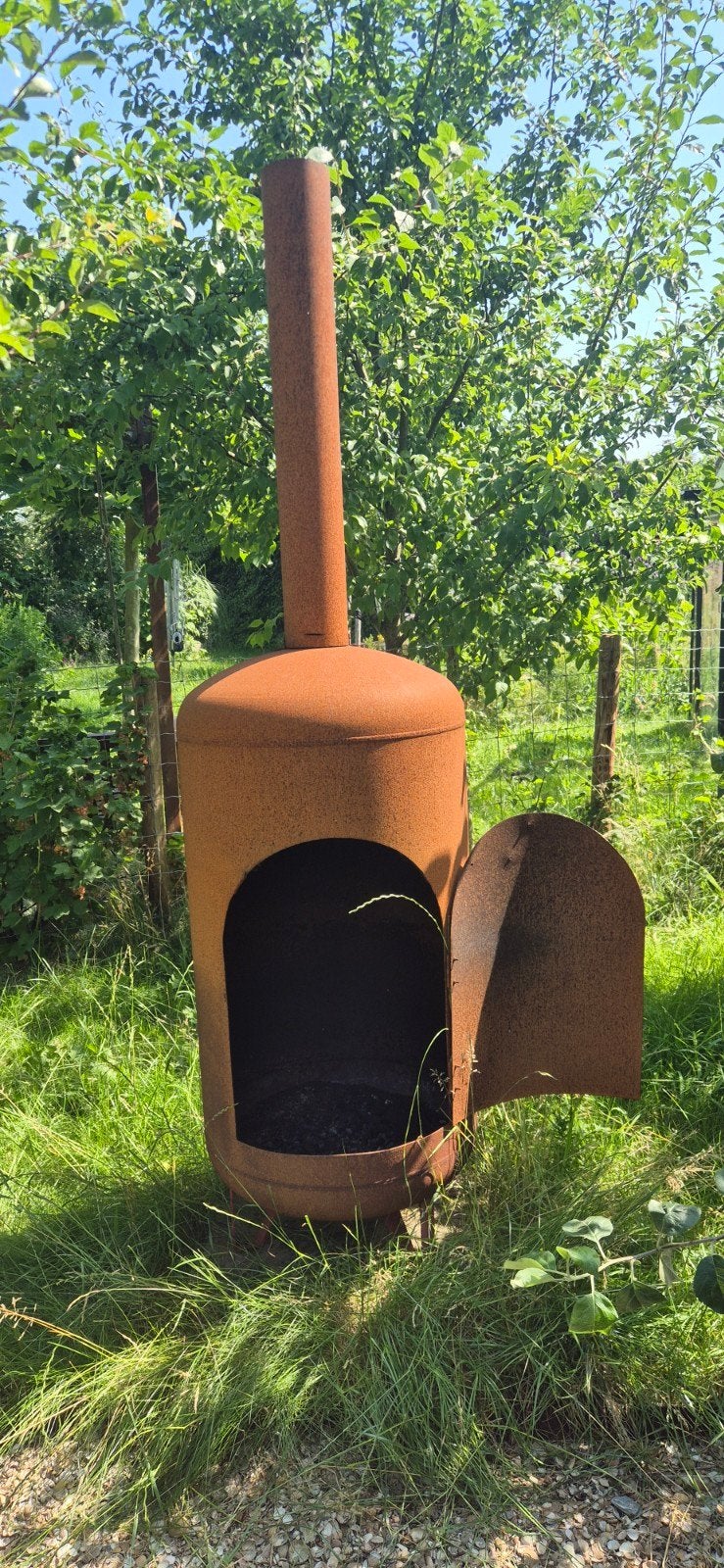 Zelfgemaakte vuurkorf / BBQ van olievat, Ophalen
