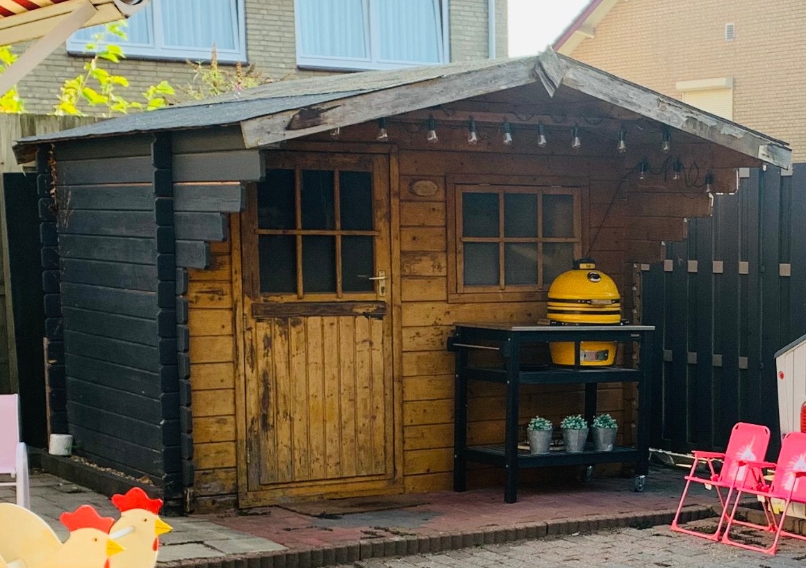 Gratis tuinhuis met overkapping en ramen, Tuin en Terras, Tuinhuizen, Ophalen, Tuinhuis, 250 tot 500 cm, 2 ramen