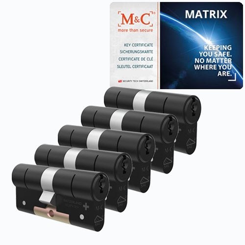 M&C Matrix zwarte cilinder 5x gelijksluitend SKG***, Doe-het-zelf en Verbouw, Niet ingevuld, Niet ingevuld, Niet ingevuld
