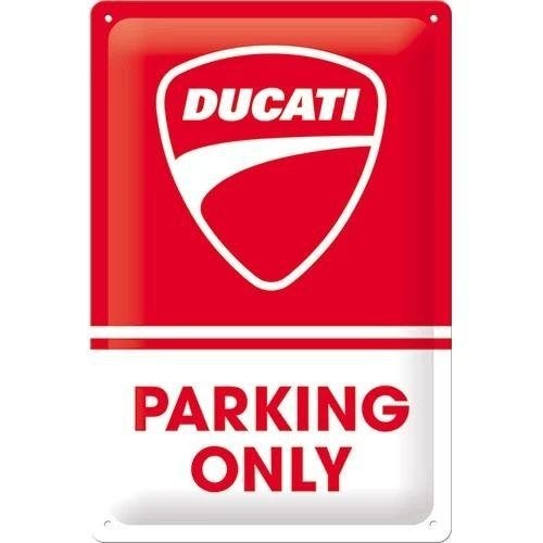 Ducati parking only relief reclamebord van metaal wandbord, Ophalen of Verzenden, Nieuw, Auto's