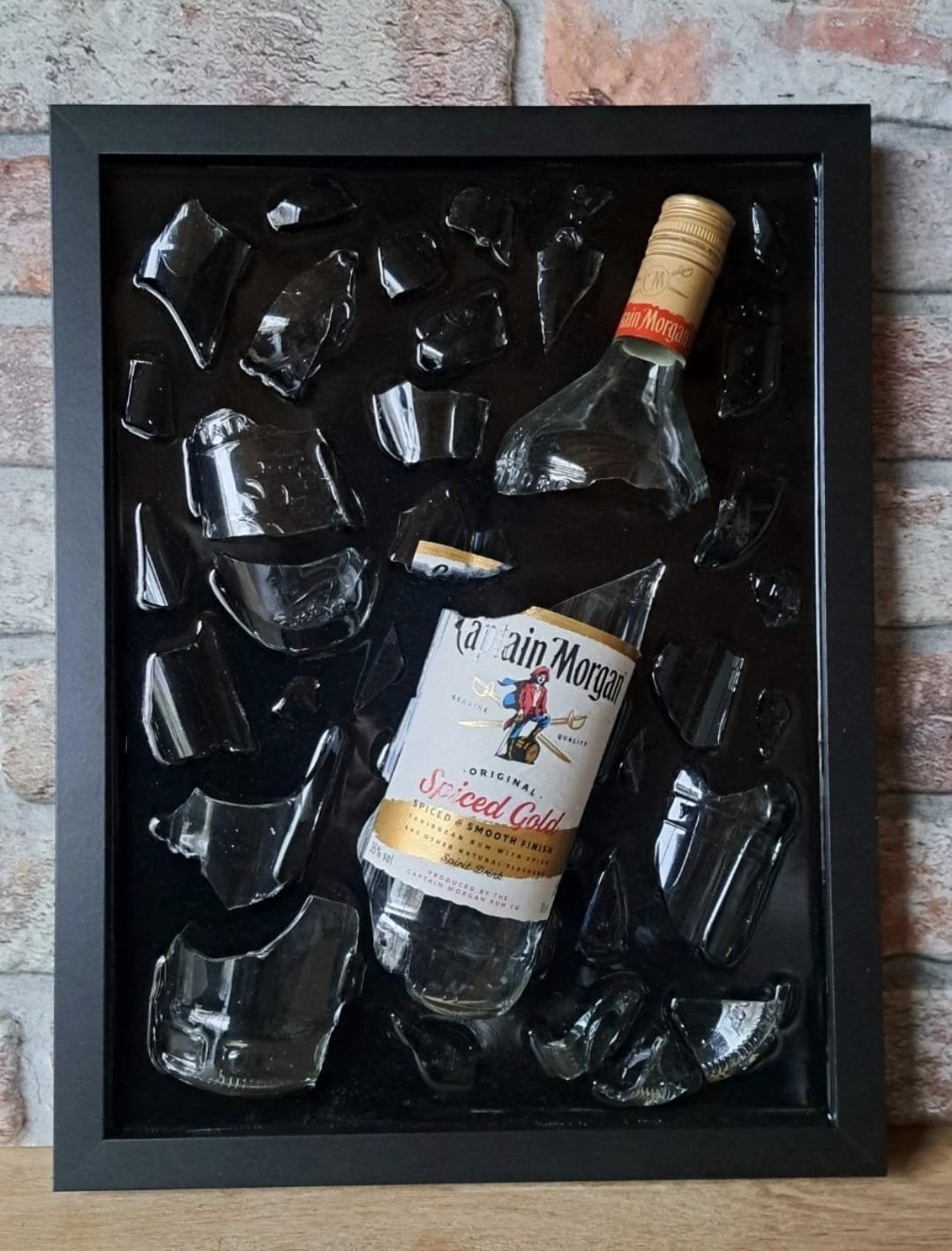 Captain Morgan fles verwerkt in een lijst 43x33 met Epoxy, Ophalen of Verzenden, Nieuw, Minder dan 5 flessen