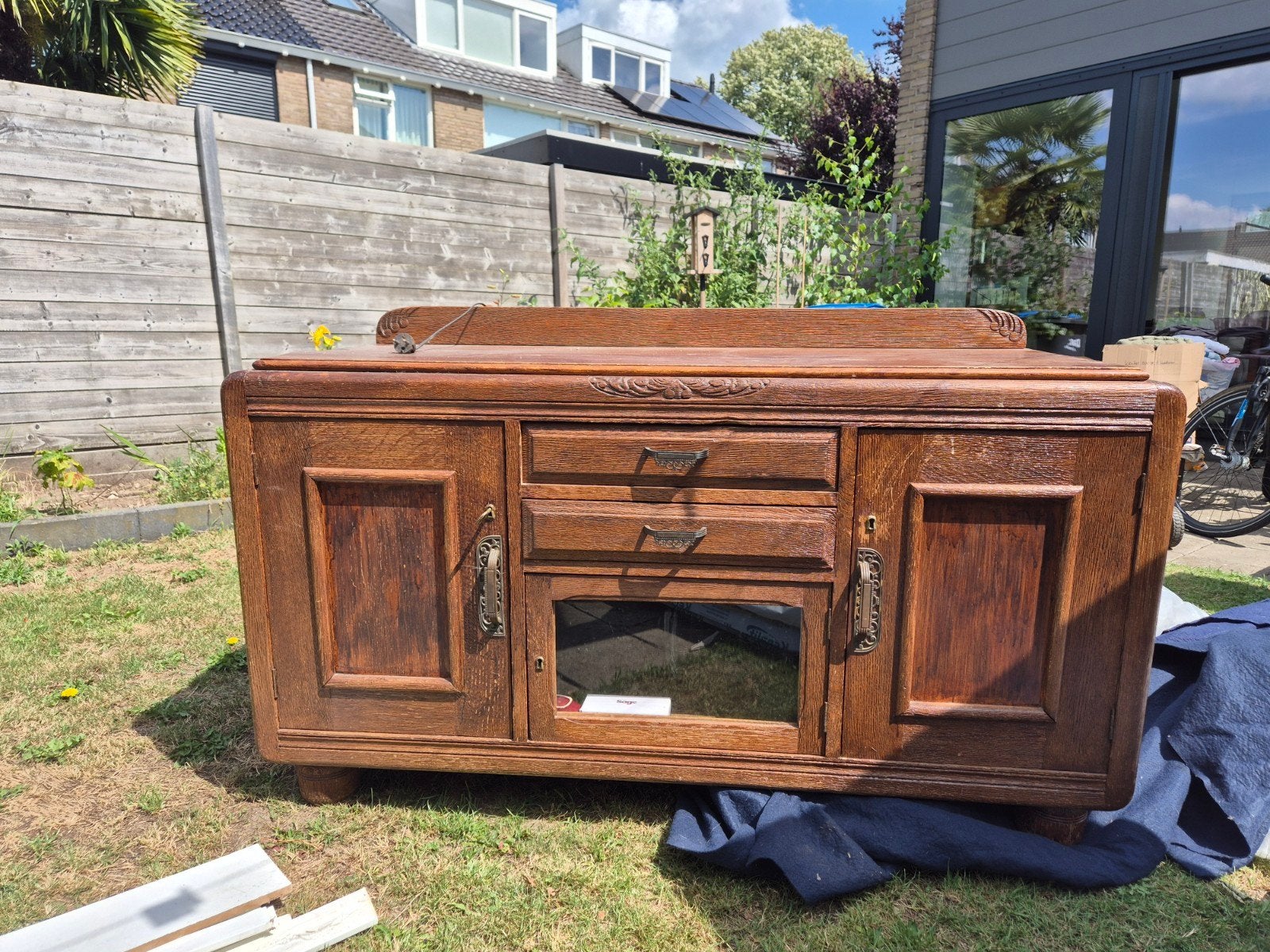 Mooi Antiek Houten Sideboard/Dressoir - Vintage Retro, Ophalen, Gebruikt, Antiek, Vintage, Retro, 25 tot 50 cm