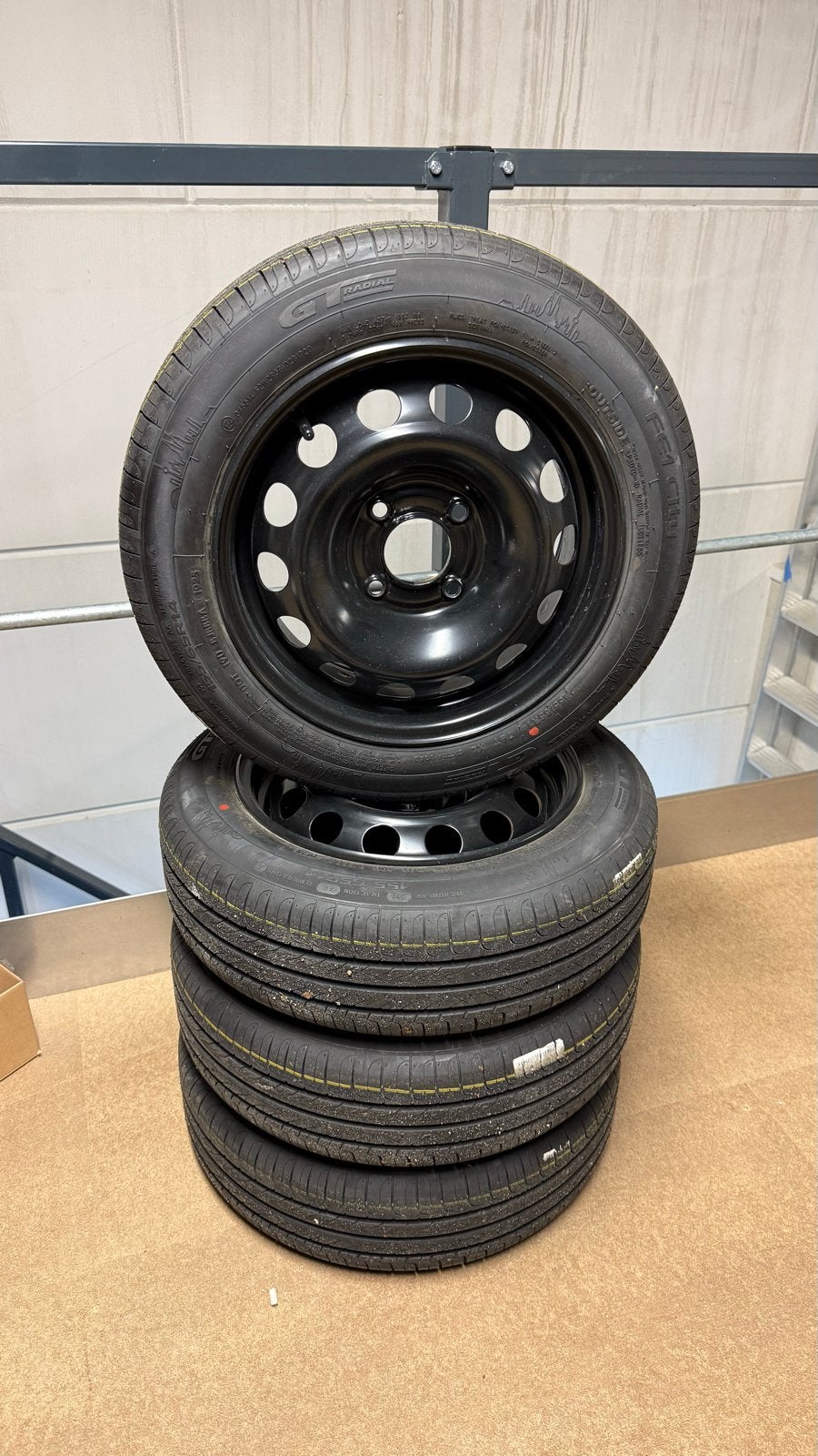 Banden + velgen | 155/65-14 staal | Opel Rocks-E | Aanhanger, Ophalen, 14 inch, 155 mm, Banden en Velgen