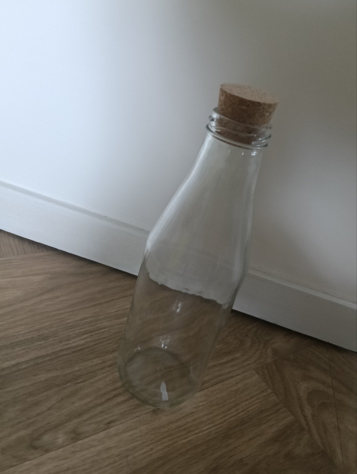 Glazen fles met kurk - Decoratieve vaas, Ophalen, Gebruikt, Transparant, Glas