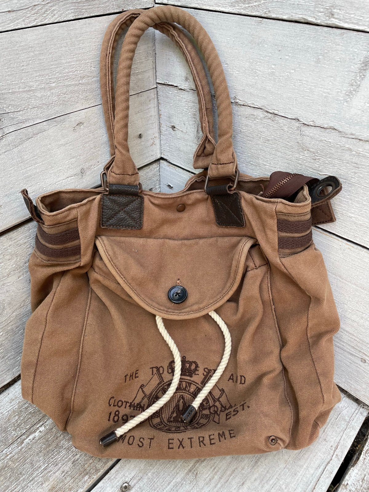 Nieuwe Gaastra Shopper / Schoudertas - Bruin Katoenen canvas, Ophalen, Nieuw, Bruin, Shopper