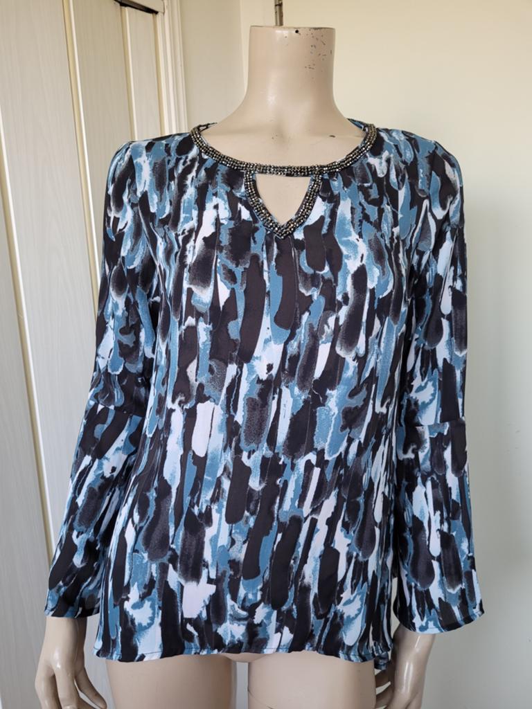 Juicy Couture blouse maat XS/S, Kleding | Dames, Tops, Blauw, Ophalen of Verzenden, Zo goed als nieuw, Korte mouw