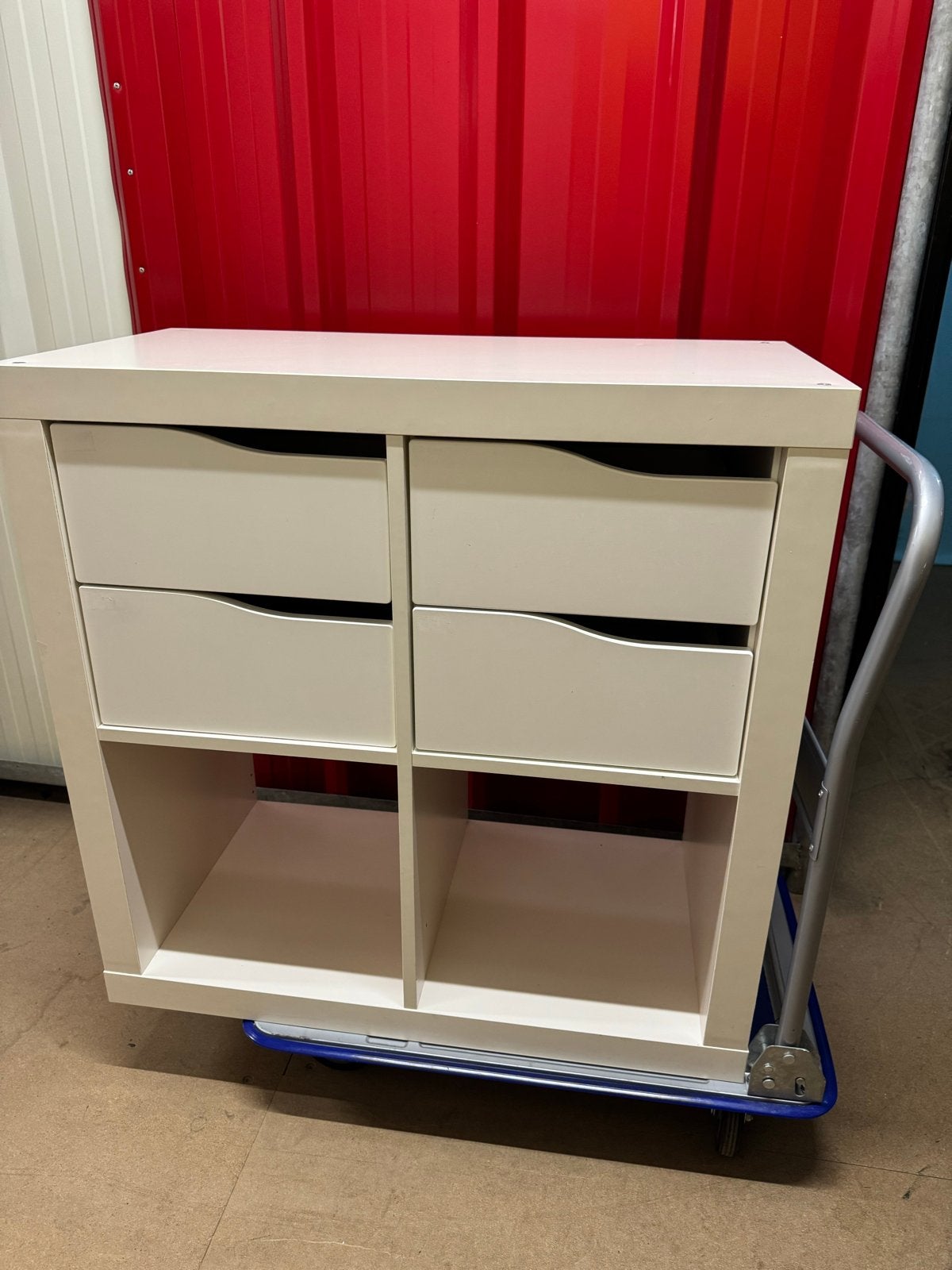 IKEA KALLAX open kast met 4 laden, wit, Huis en Inrichting, Overige materialen, Gebruikt, Ophalen of Verzenden, 3 of 4 laden