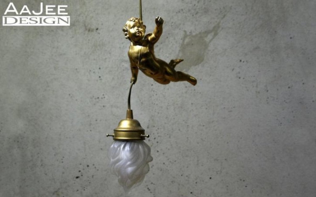 Art D France – Neoclassicistische lamp – Putti / Cherubijn, Ophalen of Verzenden, Zo goed als nieuw, Louis XV - Louis XVI - Rococo - Neoclassicistische stijl