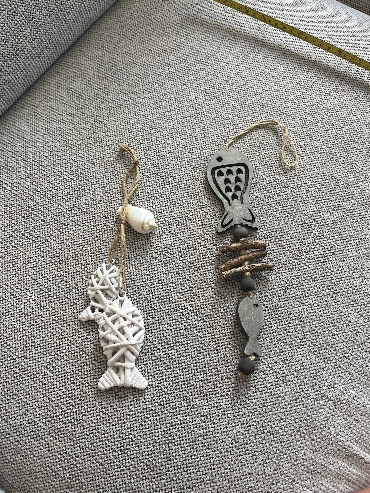 Te koop: 2 vissen hangers, riet en hout, Ophalen of Verzenden, Nieuw
