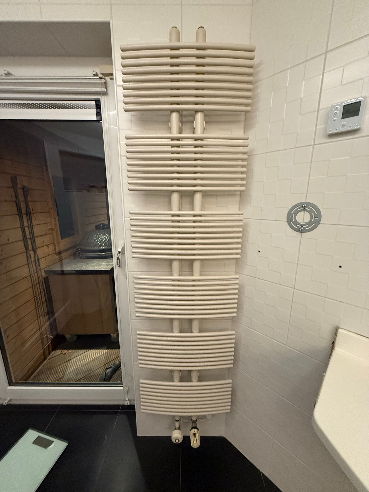 Design badkamerradiator met elektrische spiraal, Ophalen, Radiator, Minder dan 60 cm, 80 cm of meer